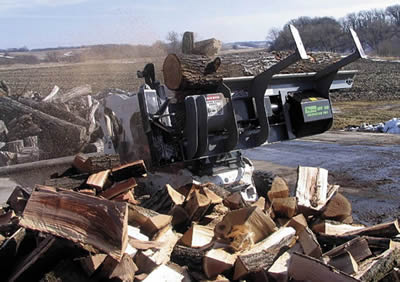 One-Man Firewood Processor Mounts On Skidsteer
